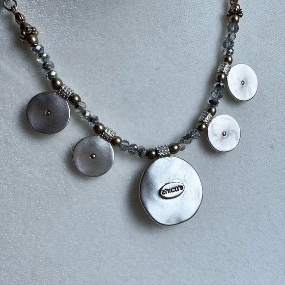 Chico’s Silver and Gold Necklace and Earring Set - Picture 3 of 5